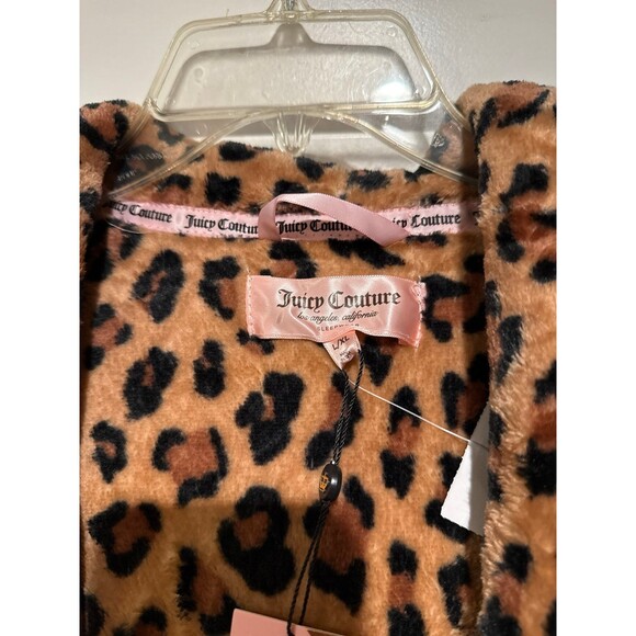JUICY COUTURE Leopard Print Hooded Robe, L/XL - Picture 5 of 6